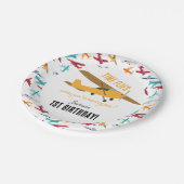 黄色い飛行機キッズ1st誕生日パーティータイムフライ ペーパープレート (アングル)
