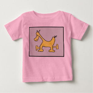 黄色い馬のベビーのワイシャツ ベビーTシャツ