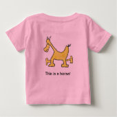 黄色い馬のベビーのワイシャツ ベビーTシャツ (裏面)