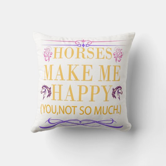 黄色い馬は私を幸せにするが、あなたはそれほど多くはない クッション (裏面)