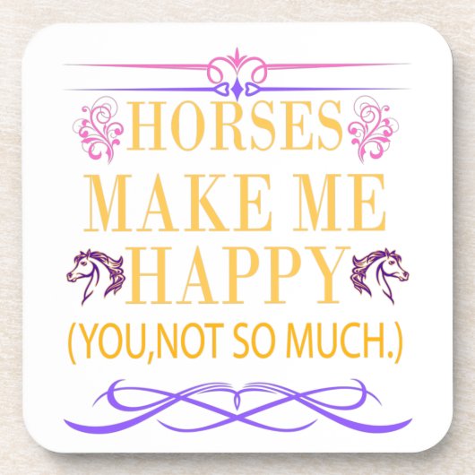 黄色い馬は私を幸せにするが、あなたはそれほど多くはない コースター (正面)