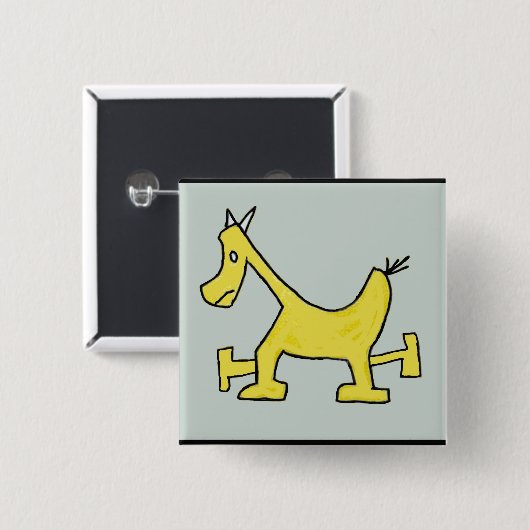 黄色い馬 缶バッジ (正面&裏面)