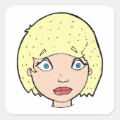 黄色い髪の人 スクエアシール (正面)