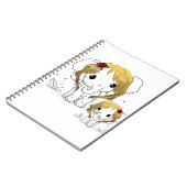 黄色い髪の美しい女性ベビーゾウ ノートブック (左側)