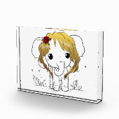 黄色い髪の美しい女性ベビーゾウ フォトブロック (右)