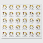 黄色い髪の美しい女性ベビーゾウ ラッピングペーパー (フラット)