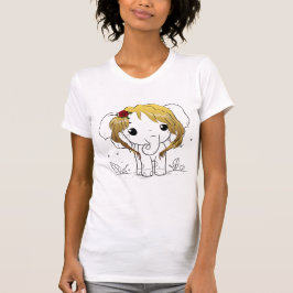 黄色い髪の美しい女性ベビーゾウ Tシャツ