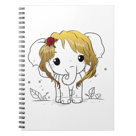 黄色い髪のSpを持つ美しい女性ベビーゾウ ノートブック (正面)