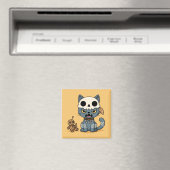 黄色い魔女猫のボードゥーダール マグネット (インサイチュ (食洗機))