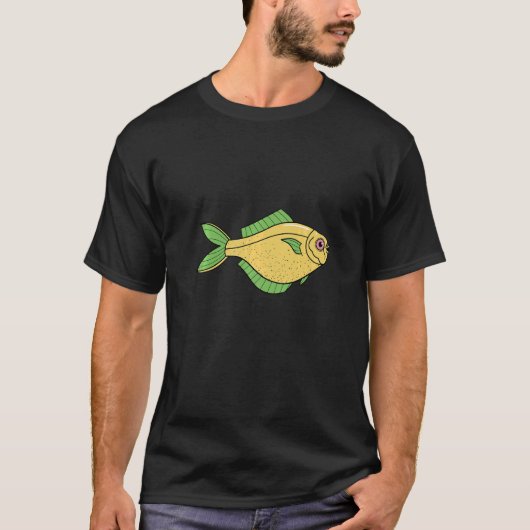 黄色い魚が泳いでいる Tシャツ (正面)