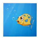 黄色い魚との深海 タイル (正面)
