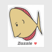 黄色い魚の赤ひれ シール (シート)