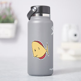 黄色い魚の赤ひれ シール