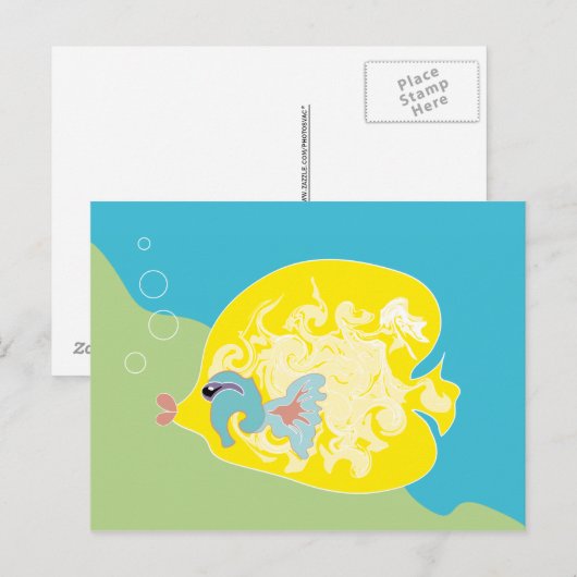 黄色い魚はがき ポストカード (正面/裏面)