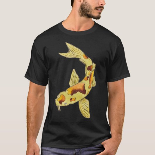 黄色い鯉の魚 Tシャツ (正面)