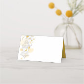 黄色い鳥がケージを開くグラフィックゲスト座席表 プレイスカード (裏面)