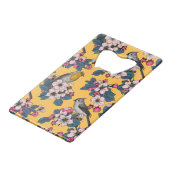 黄色い鳥と花 クレジットカード栓抜き (正面アングル)