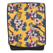 黄色い鳥と花 バックパック (正面)