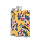 黄色い鳥と花 フラスク (左)
