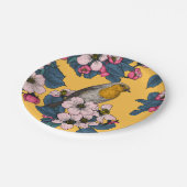 黄色い鳥と花 ペーパープレート (アングル)