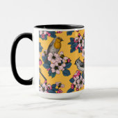 黄色い鳥と花 マグカップ (左)