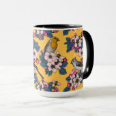 黄色い鳥と花 マグカップ (正面右)