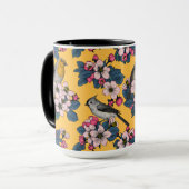 黄色い鳥と花 マグカップ (正面左)