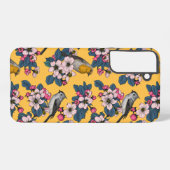 黄色い鳥と花 SAMSUNG GALAXYケース (裏面横)