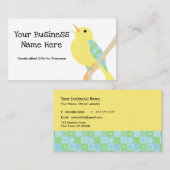 黄色い鳥のパッチワークの名刺v 名刺 (正面/裏面)