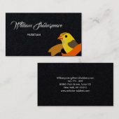 黄色い鳥のフィンチのイラストレーション 名刺 (正面/裏面)
