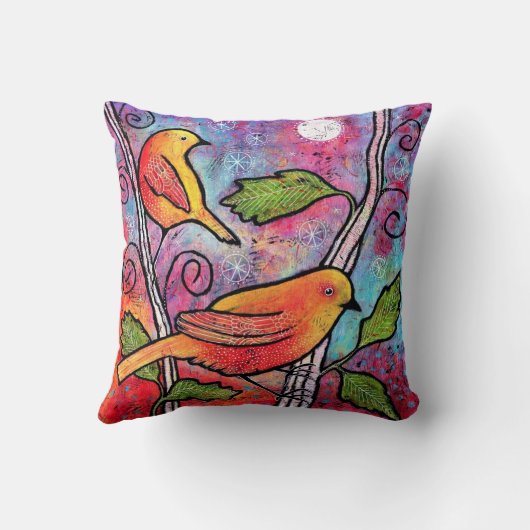 黄色い鳥の枕 クッション (裏面)