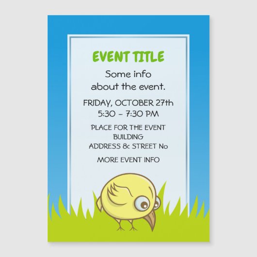 黄色い鳥の漫画 (正面)