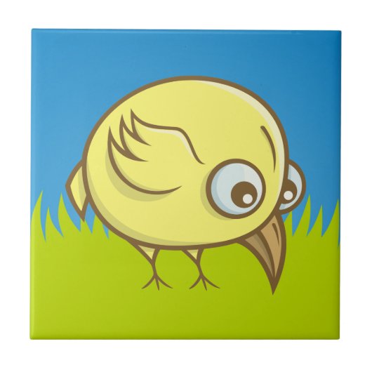 黄色い鳥の漫画 タイル (正面)