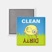 黄色い鳥の漫画 マグネット (正面/裏面)