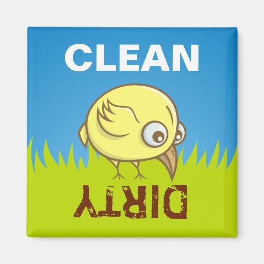 黄色い鳥の漫画 マグネット (正面)