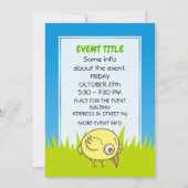 黄色い鳥の漫画 招待状 (裏面)