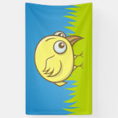 黄色い鳥の漫画 横断幕 (縦)