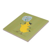 黄色い鳥の興奮するアメリカムシクイ タイル (側面)