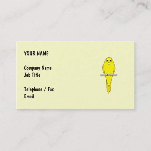 黄色い鳥。 カナリア 名刺 (正面)