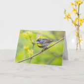 黄色い鳴り声を出したウグイス カード (黄色い花)
