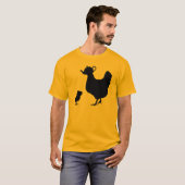 黄色い鶏のティーポットのひよこ Tシャツ (正面フル)