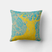 黄色い鹿のアクアフローラまたは任意のカラー枕 クッション (裏面)