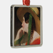 黄色い麦わら帽子の女の子、 メタルオーナメント (右)