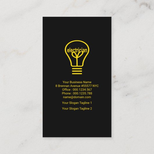 黄色い黄色い電球 名刺 (裏面)