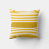 黄色い黄色ストライプのデイジー クッション (裏面)