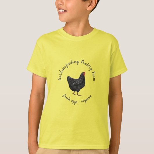 黄色い黒いニワトリのファームハウスTシャツ Tシャツ (正面)