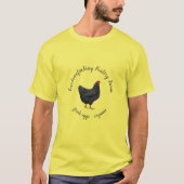 黄色い黒いニワトリ ファームハウス Tシャツ (正面)