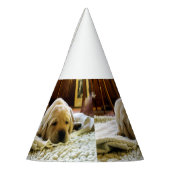 黄色い2ラボパピー パーティーハット (左)