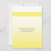 黄色い|を結婚します白|グラデーションな|の花柄|のハート 招待状 (裏面)