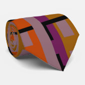 、黄色い、ブラウンの黒いレトロのアールデコのタイオレンジ ネクタイ (ロール)